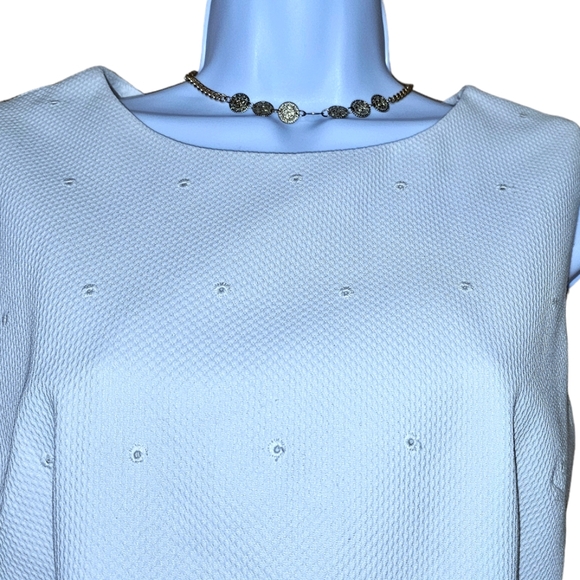 Vintage Maggy London by Kenneth Nolan Scalloped Eyelet Sheath Dress - Picture 3 of 5